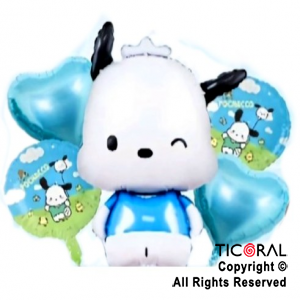 SET DE GLOBOS METALIZADO POCHACCO 5 UNIDADES X 1
